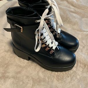 Black combat boots women